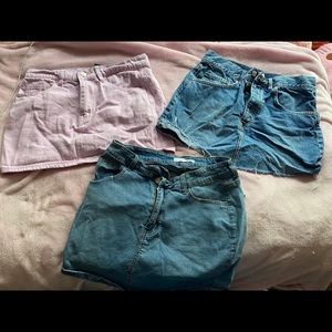 jean skirts !!